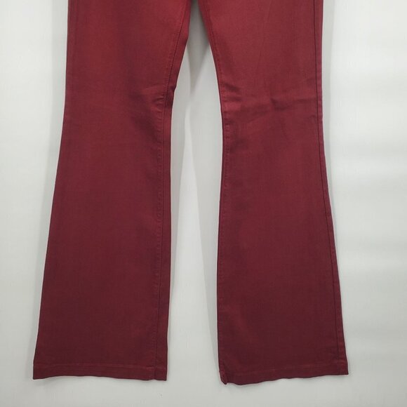 Bridge By Gly Mid Rise Flare Jeans Solid Stretch Women Size 28 Red NWT - Picture 4 of 14